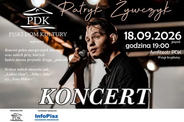 Patryk Żywczyk wystąpi w Piszu. Bezpłatny koncert już w piątek