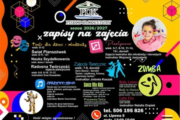 Piski Dom Kultury ogłasza zapisy na zajęcia artystyczne i taneczne