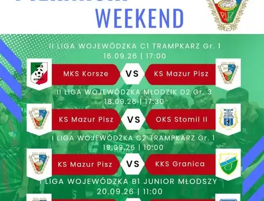 Piłkarski weekend w Piszu – cztery mecze Akademii Mazur