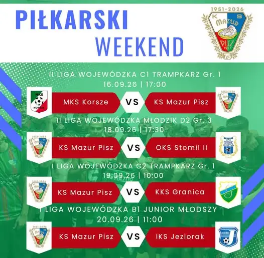 Piłkarski weekend w Piszu – cztery mecze Akademii Mazur