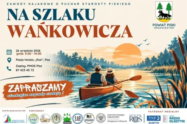 Zawody kajakowe o Puchar Starosty Piskiego „Na Szlaku Wańkowicza” już 26 września