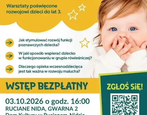 Bezpłatne warsztaty dla rodziców najmłodszych dzieci w Rucianem-Nidzie