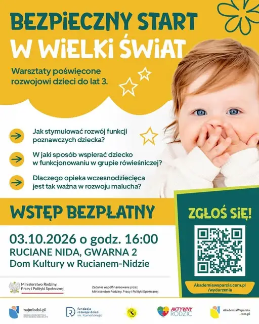 Bezpłatne warsztaty dla rodziców najmłodszych dzieci w Rucianem-Nidzie
